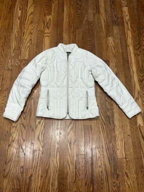 Eddie Bauer DOWN Women's White Quilted Goose Down Puffer Jacket Y2K
